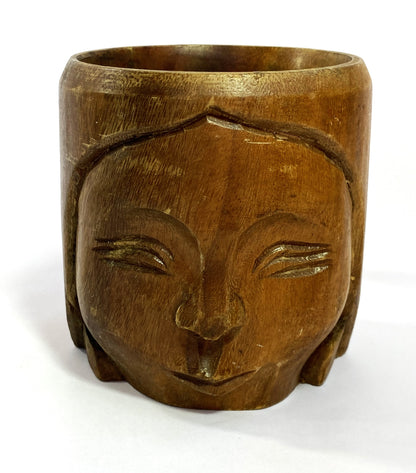 Handcarved wooden mug