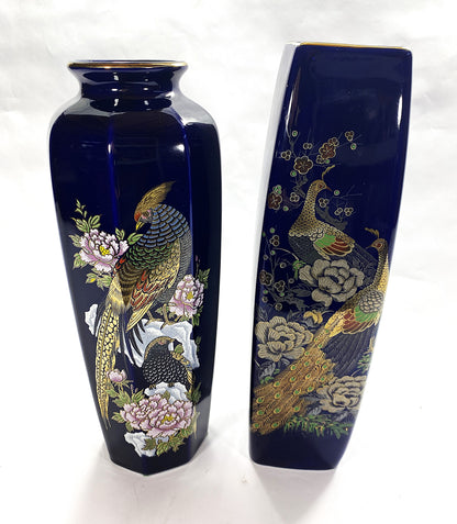 Cobalt Oriental Vase Set
